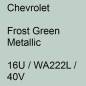Preview: Chevrolet, Frost Green Metallic, 16U / WA222L / 40V.